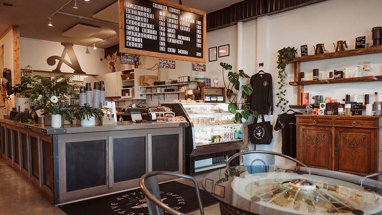 Lattes at Anvil Coffee Collective in downtown Salmon Arm